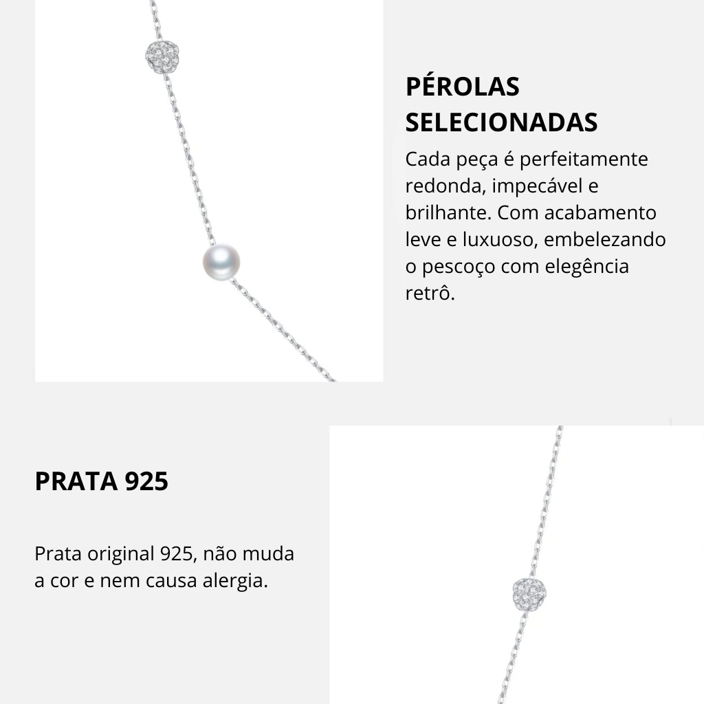 Colar Prata 925 Feminino Estilo Crystal